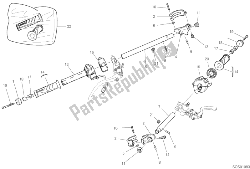 Todas as partes de Meio Guiador do Ducati Superbike Panigale V4 1100 2020